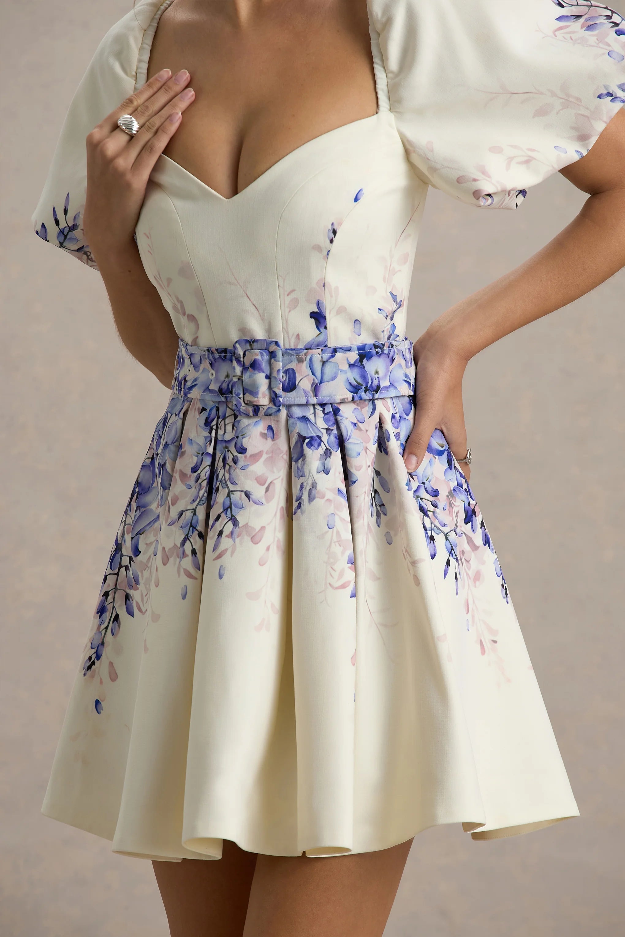 Tapia | Wisteria Print Belted Mini Dress