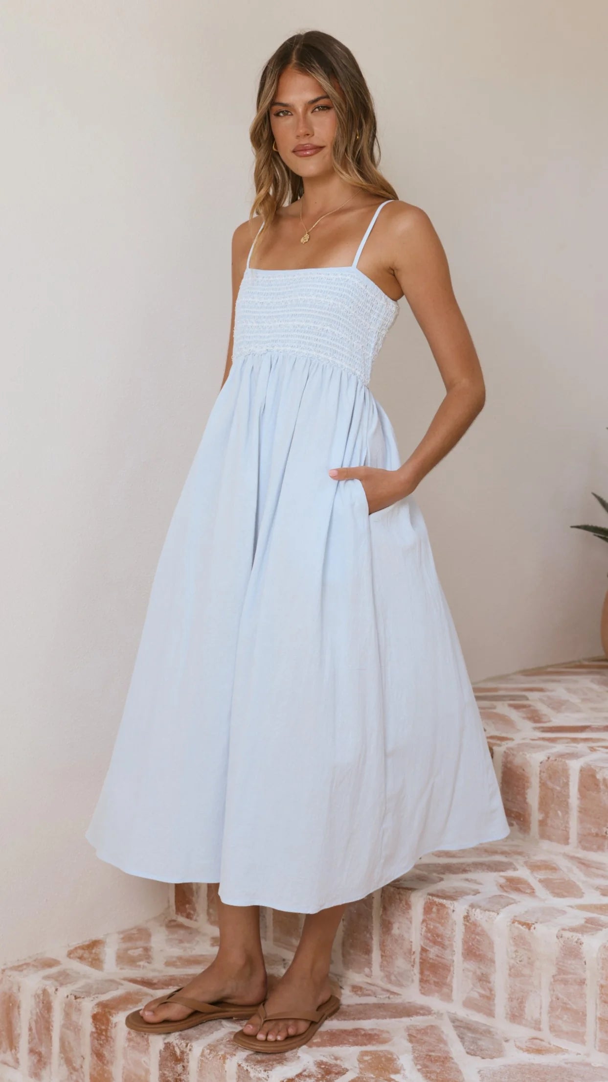 Kinsley Midi Dress - Blue