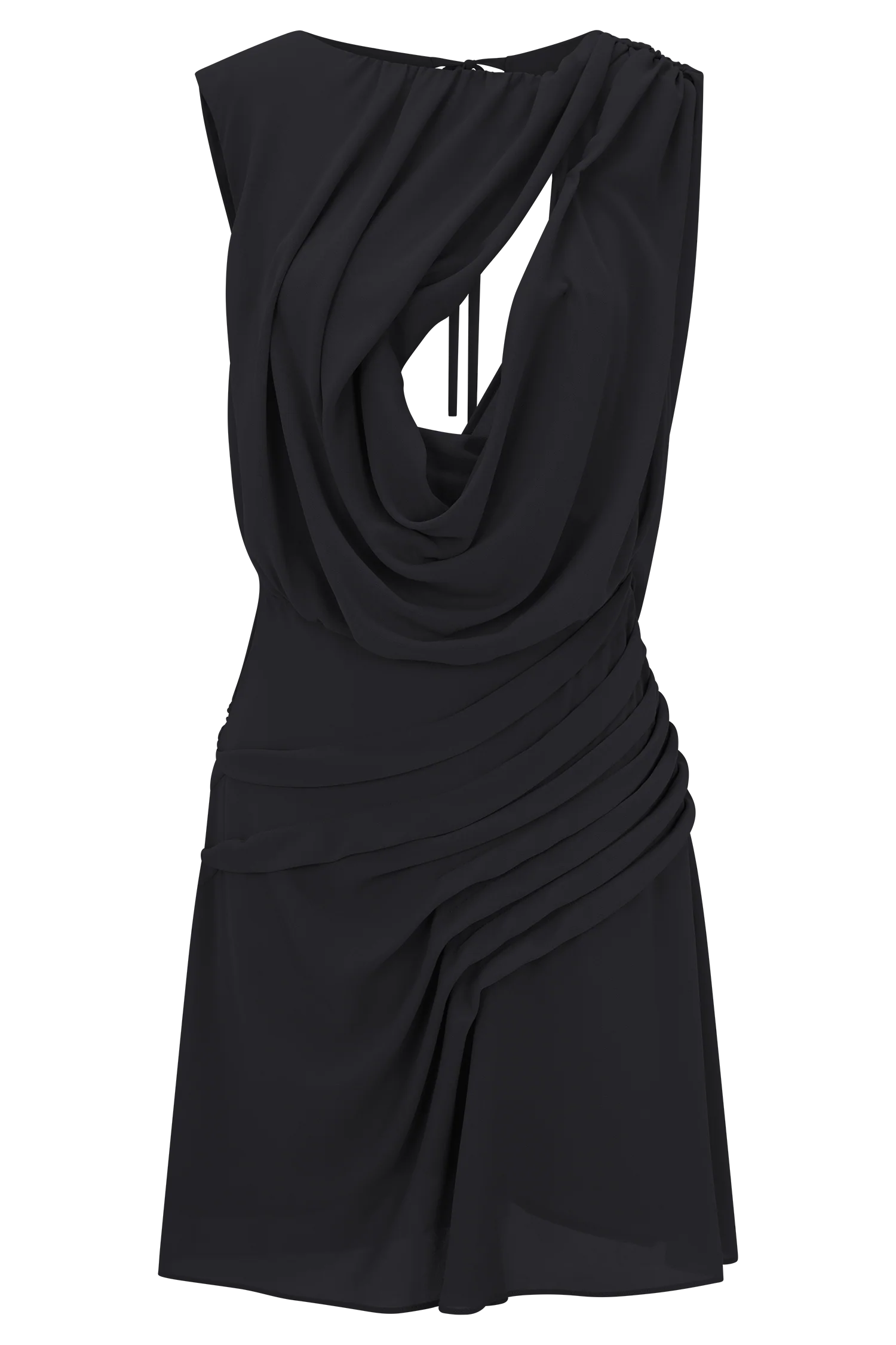 Oria Chiffon Mini Dress - Black