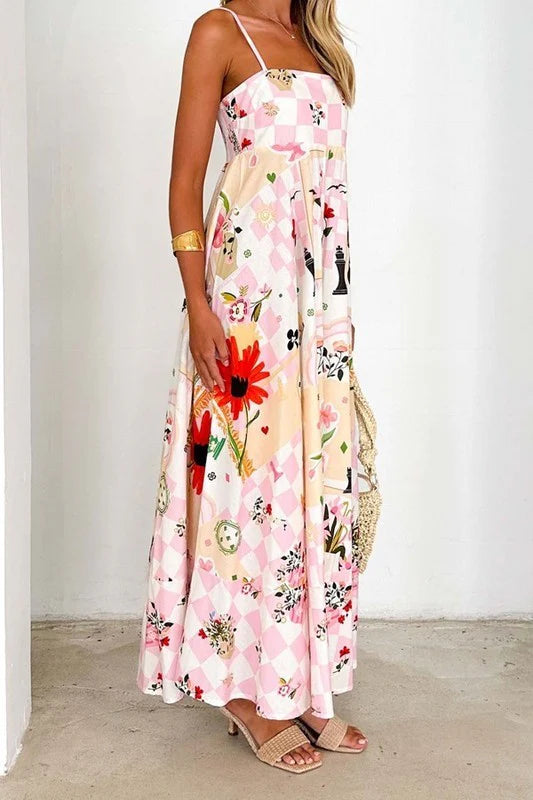 Kristina Pink Multi Print Dress