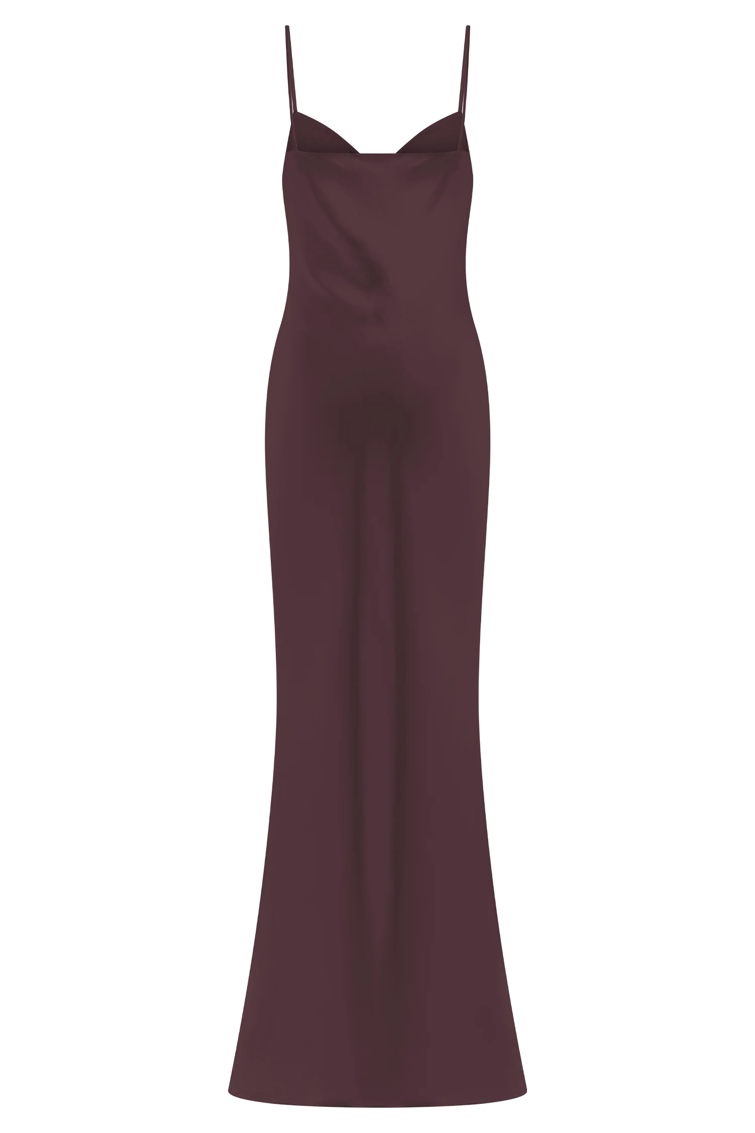 Lilly Sweetheart Satin Maxi Dress - Dark Chocolate