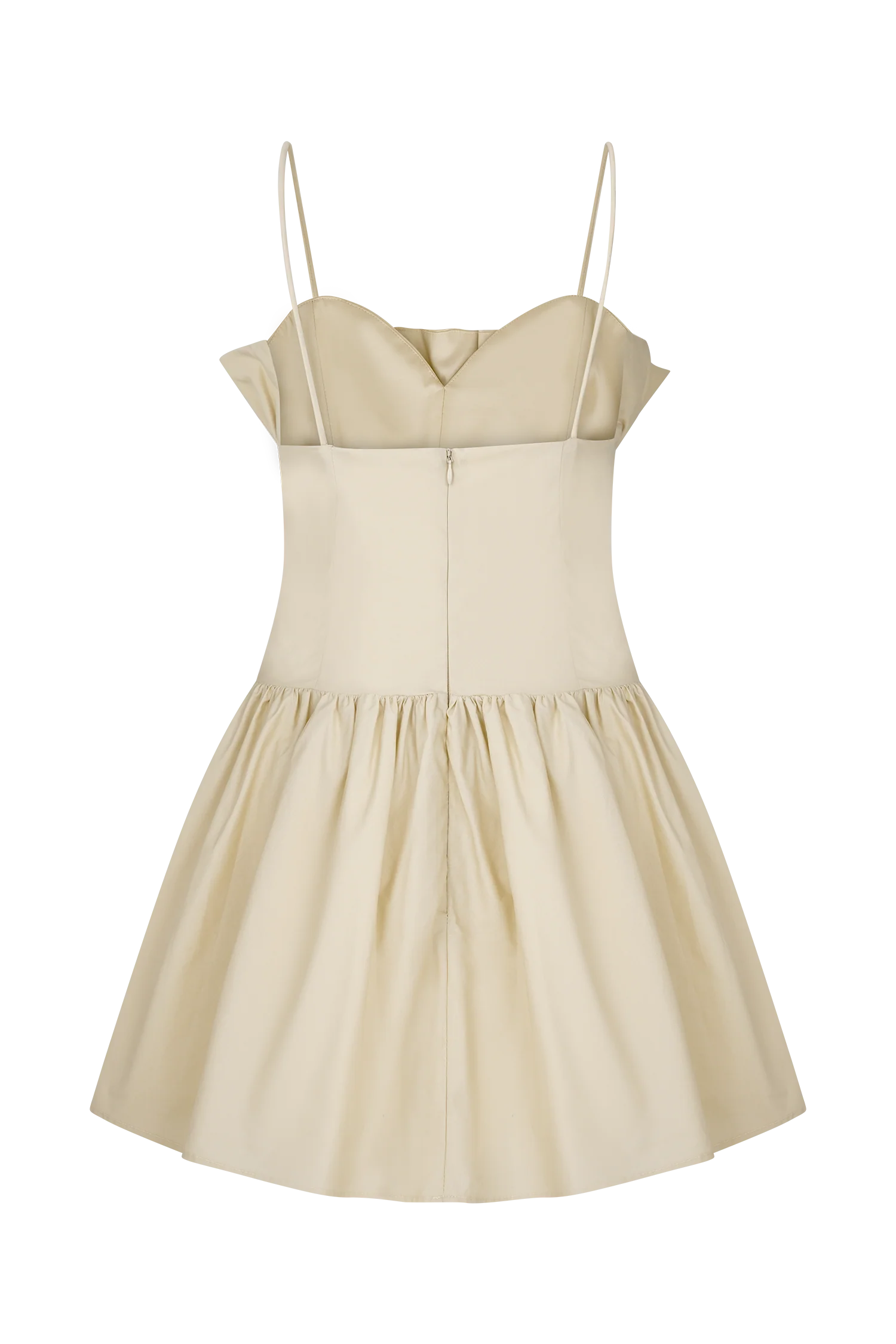 Janis Cotton Frill Mini Dress - Nude