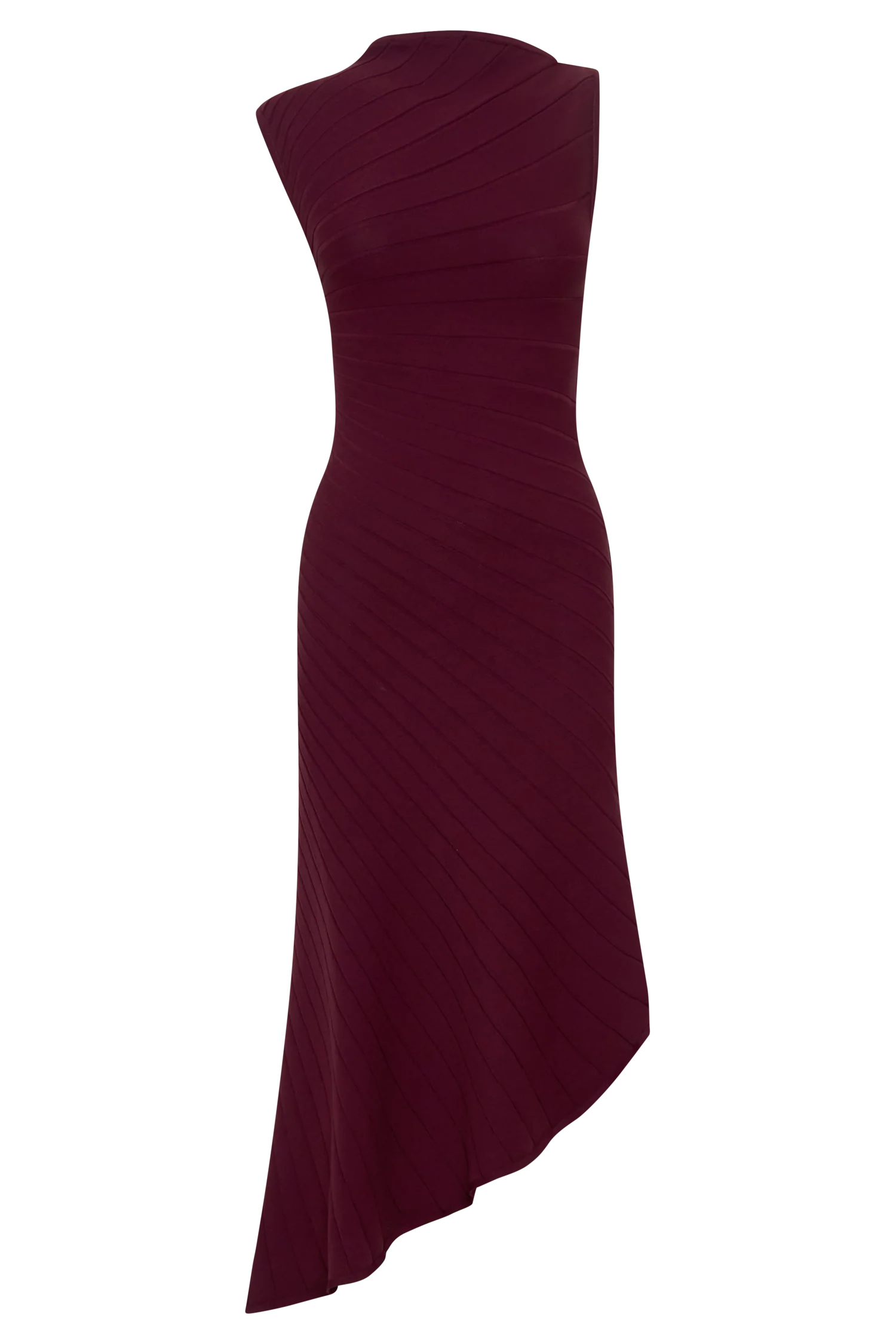 Milasandra Pleated Knit Dress - Plum