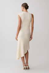 Milasandra Pleated Knit Dress - Ivory