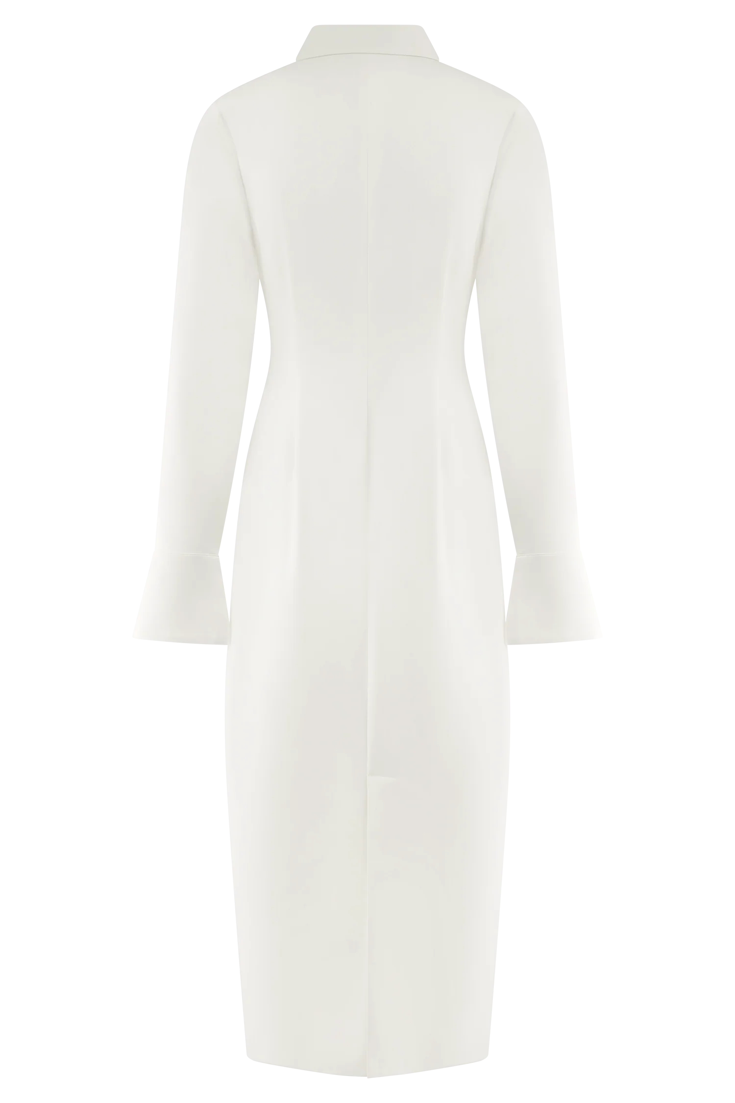 Dorian Fitted Shirt Midi Dress - White