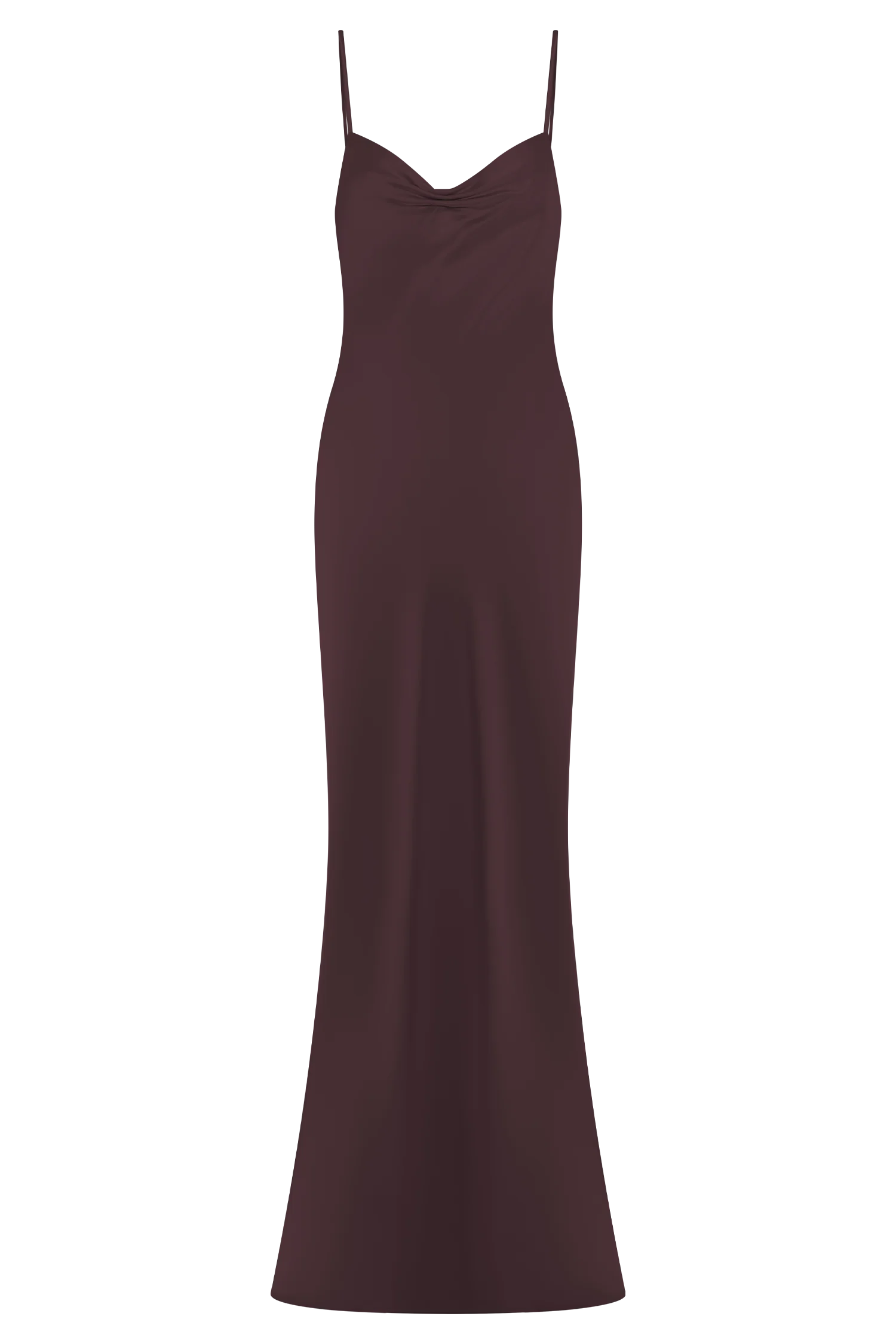 Lilly Sweetheart Satin Maxi Dress - Dark Chocolate