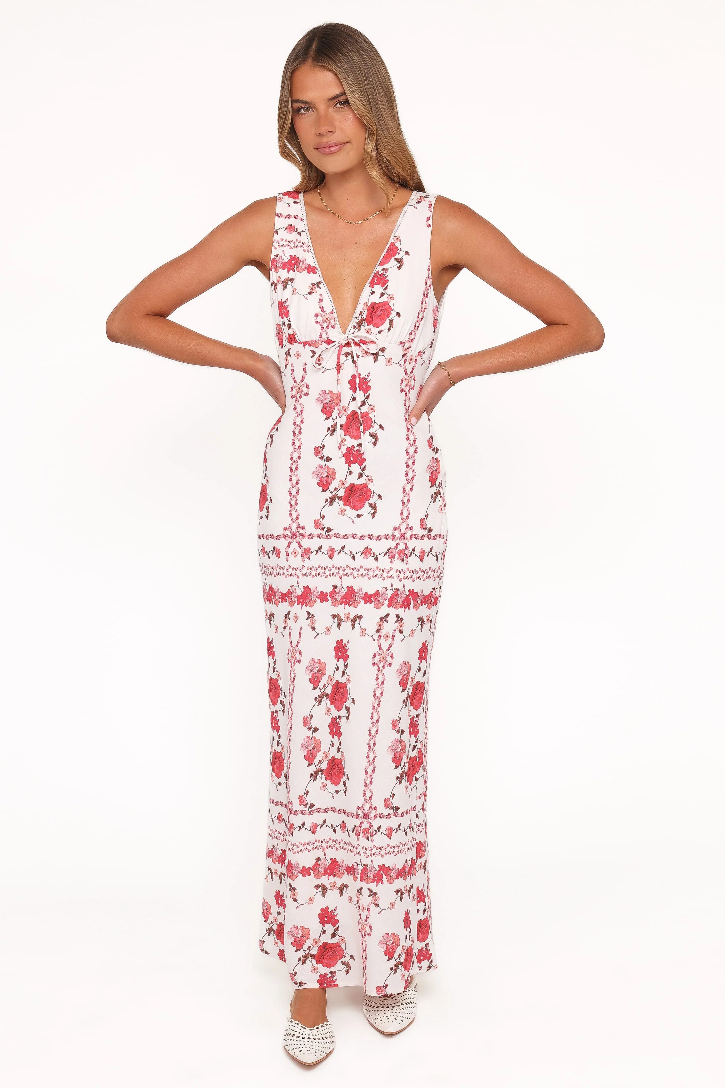 Amore Bias Cut Maxi Dress - Red Rose
