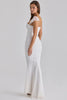 white gathered mesh maxi dress