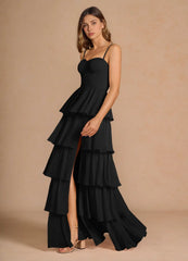 Maxi Dresses for Women Off Shoulder Smocked Tiered Ruffle Long Flowy Wedding Guest Dress