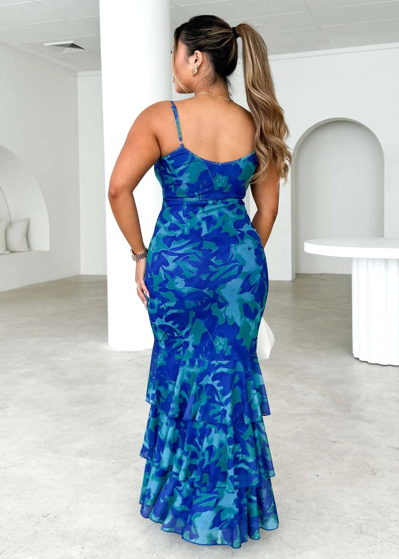Elegant Lace Tiered Maxi