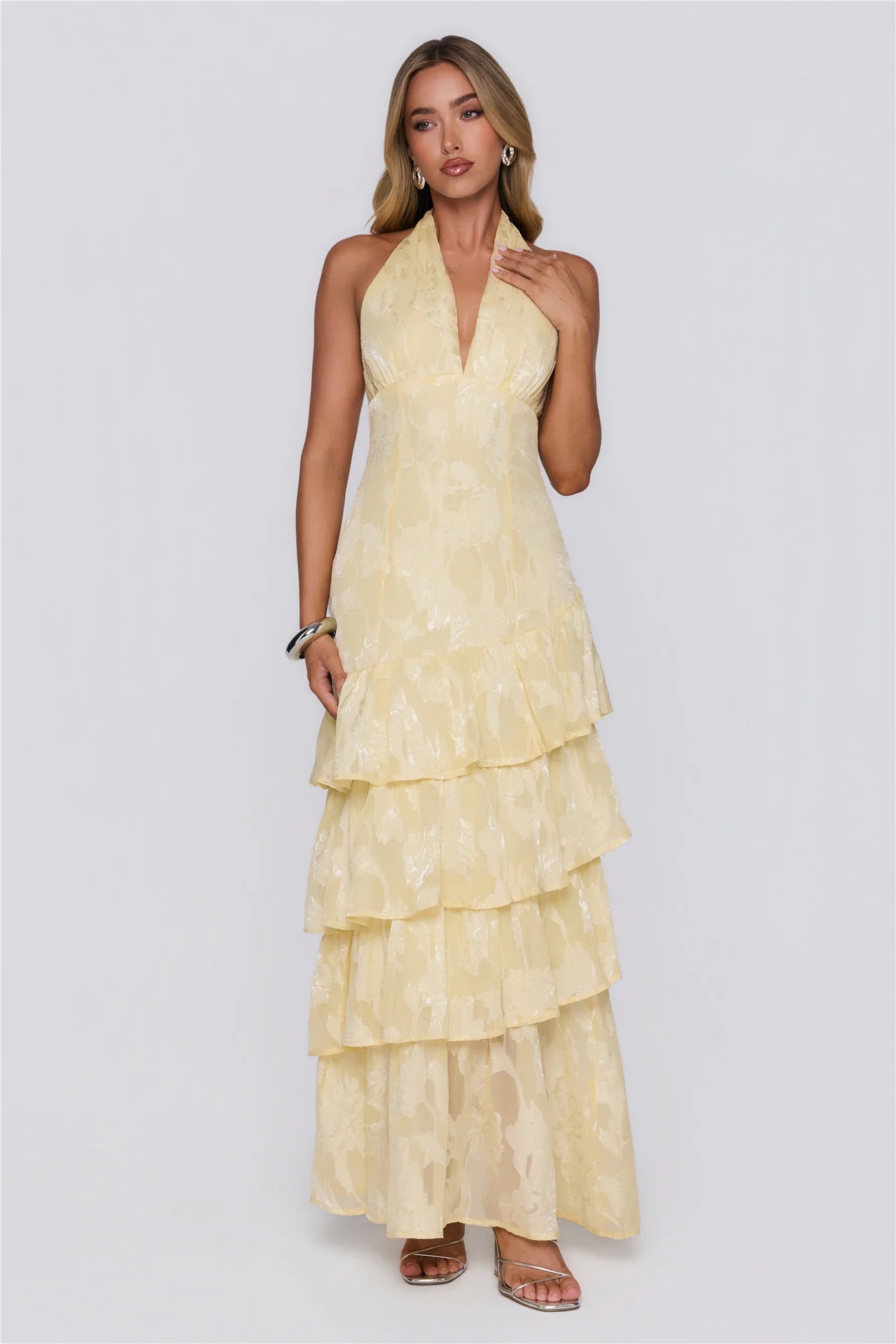 Mood Shift Halter Maxi Dress Yellow