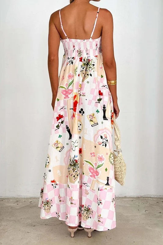 Kristina Pink Multi Print Dress