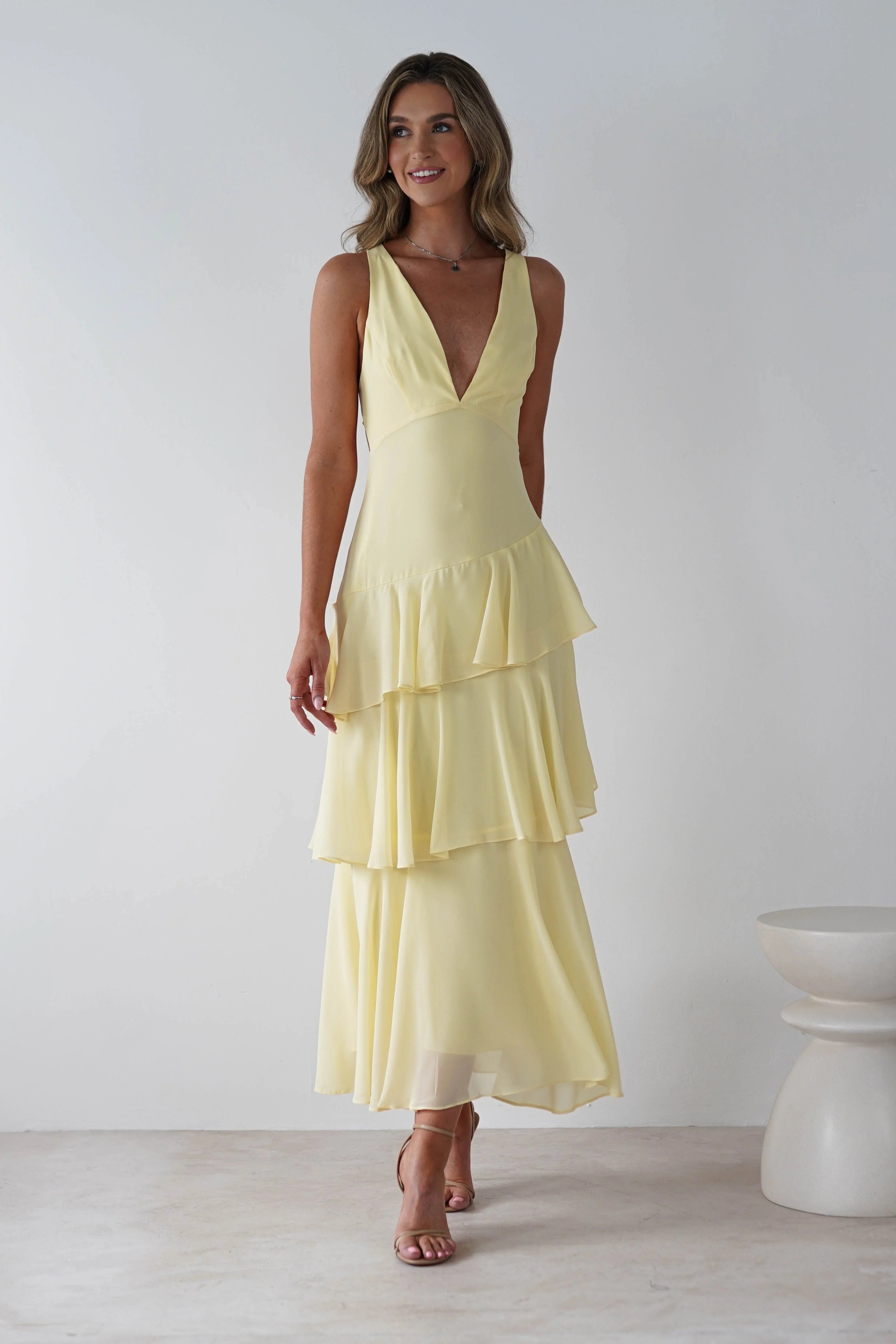 Andalusia Ruffle Maxi Dress | Yellow