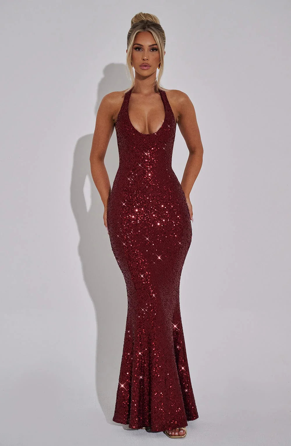 ALANA BACKLESS SEQUIN MAXI DRESS