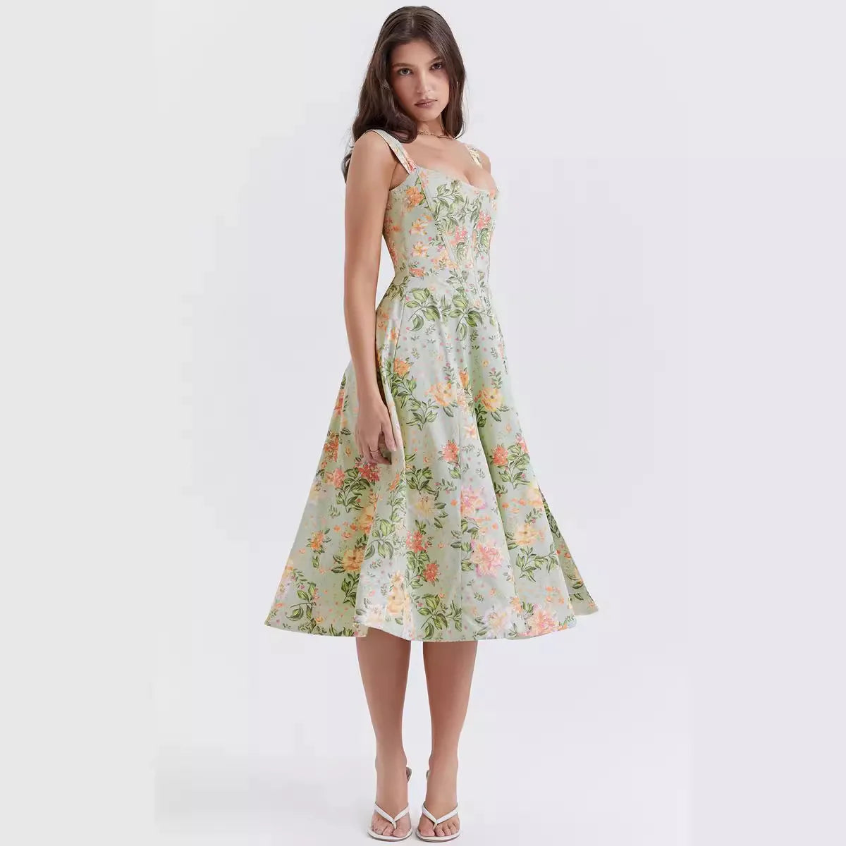 Women's Printed Straps Dress PCD48
