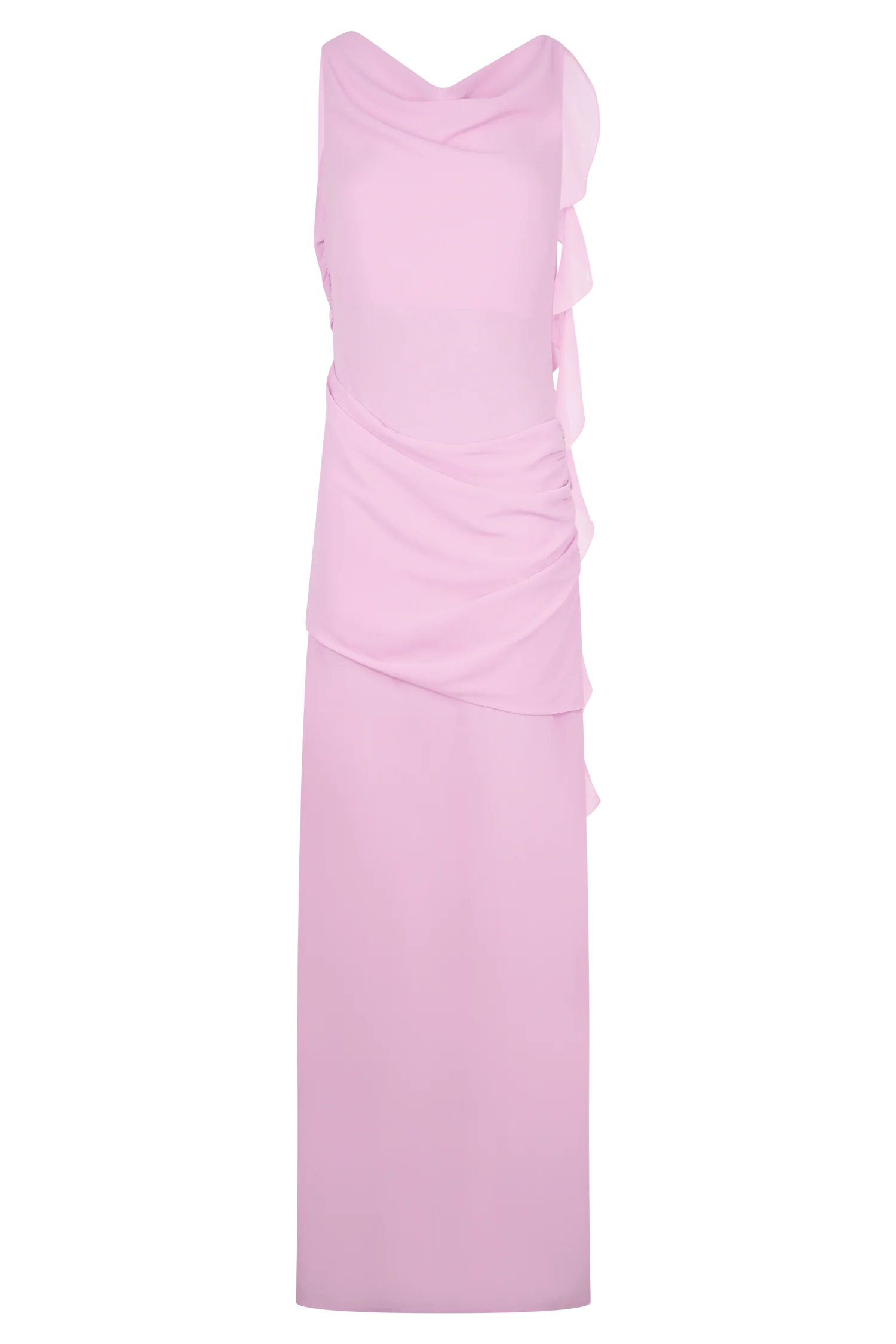 Daria Draped Chiffon Maxi Dress - Light Lilac