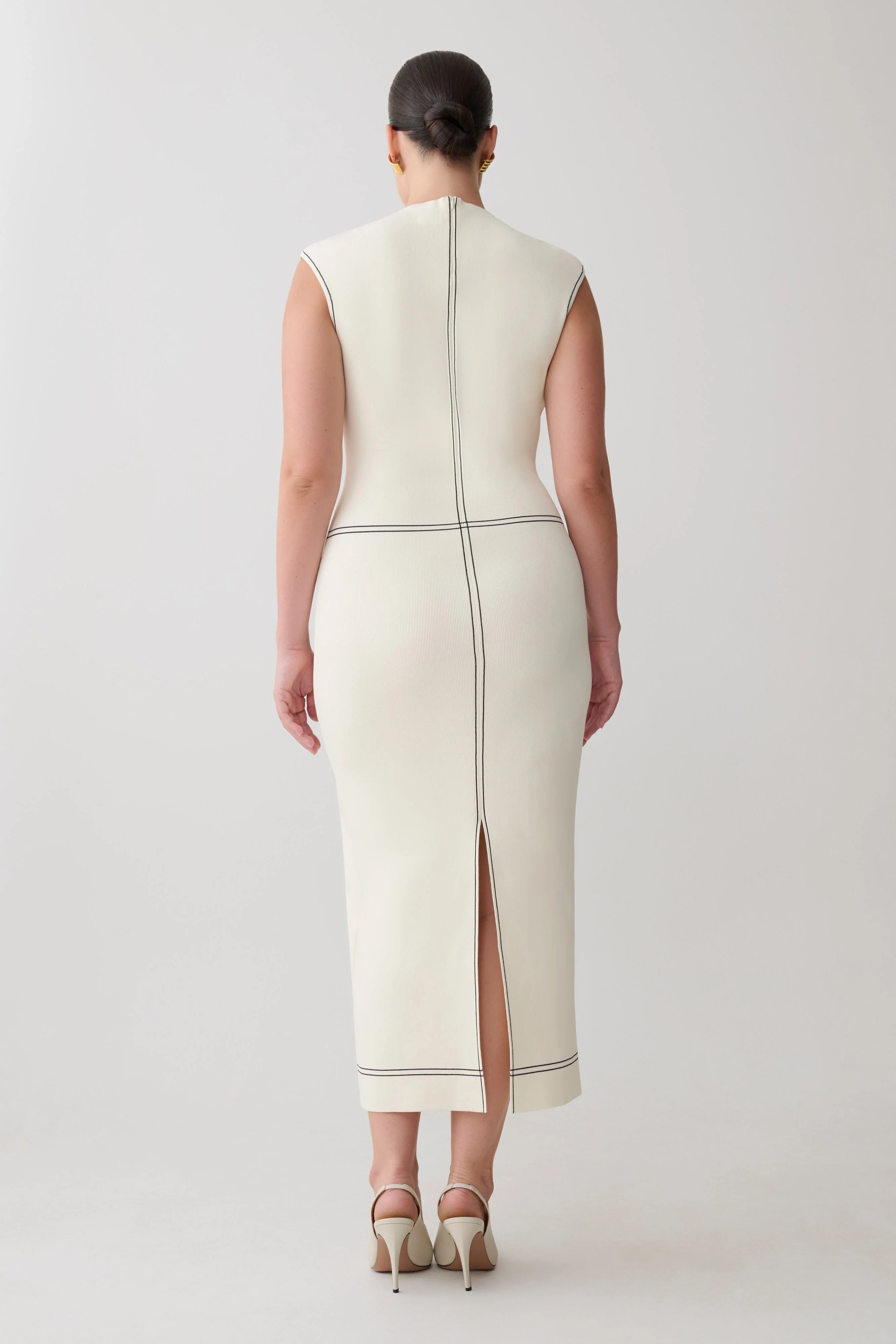 Malone Bandage Knit Midi Dress - Ivory