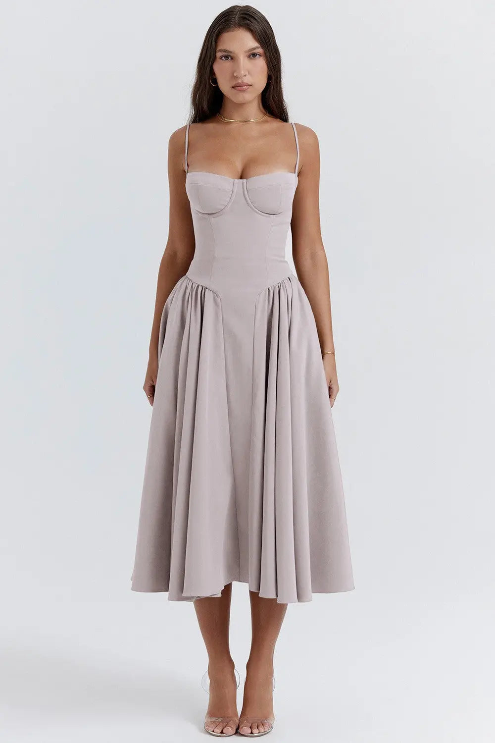 Bri Strapless Midi Corset Dress