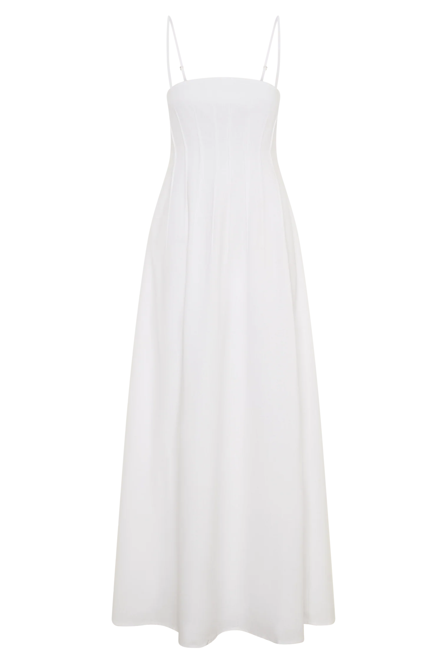 Sofie Pintuck Linen Maxi Dress - White