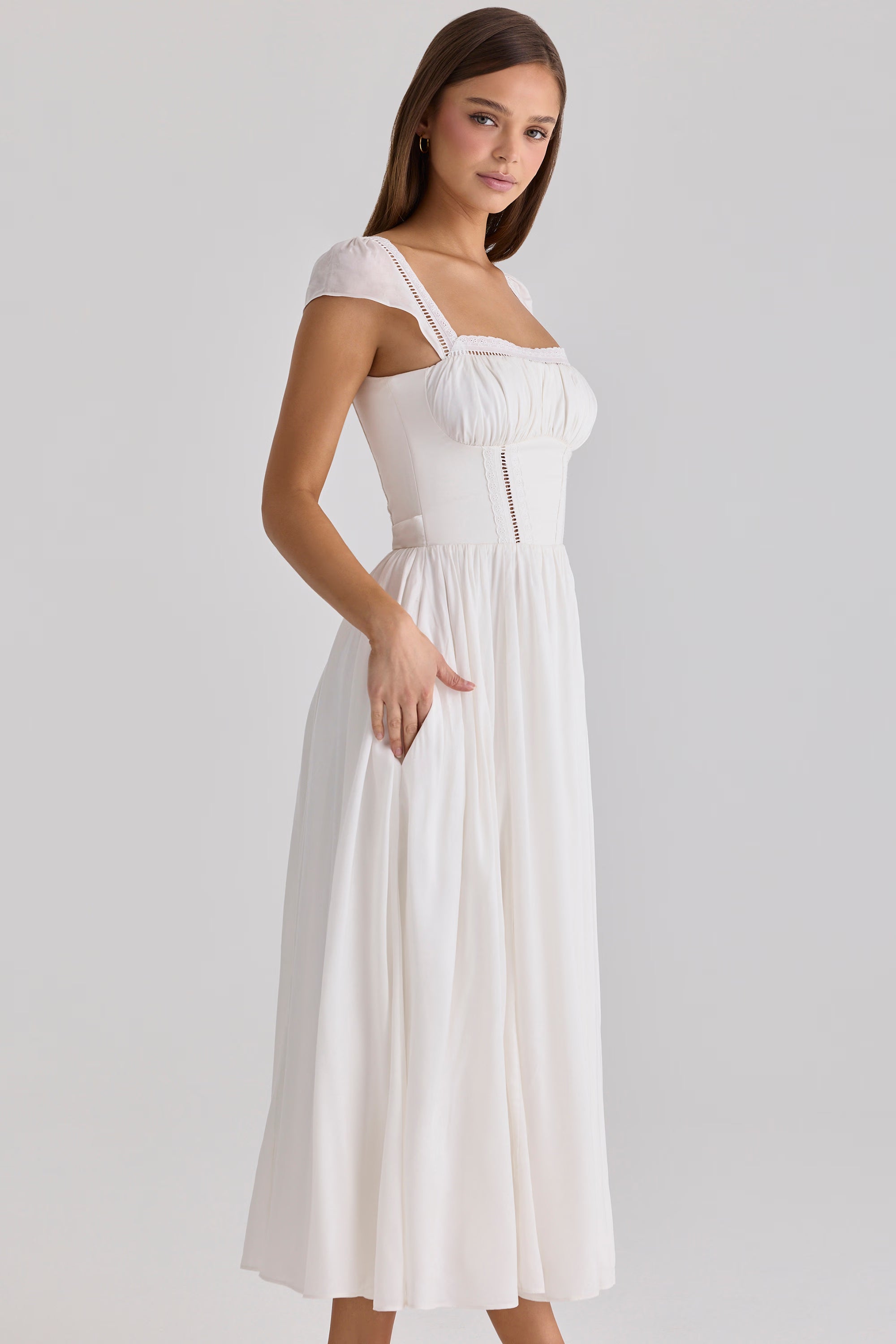 white voile + broderie anglais maxi dress
